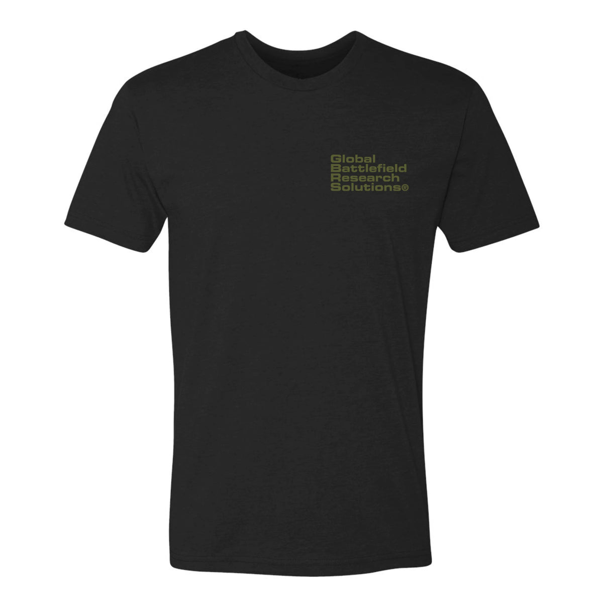 Front view of black GBRS Group Obscured Short Sleeve Shirt on white background