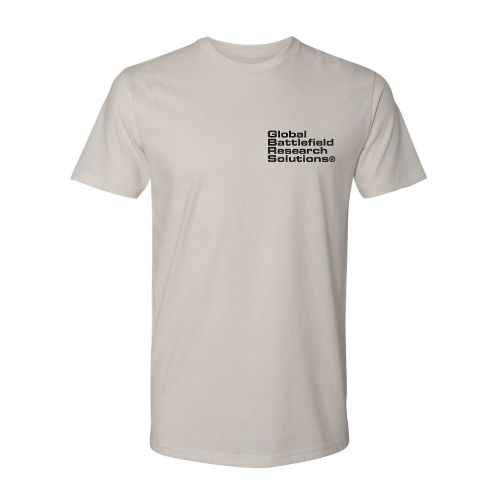 Front view of cream GBRS Group Obscured Short Sleeve Shirt on white background
