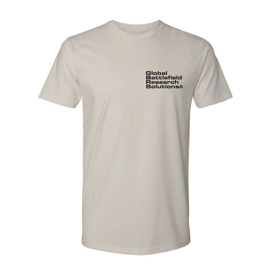 Front view of cream GBRS Group Obscured Short Sleeve Shirt on white background