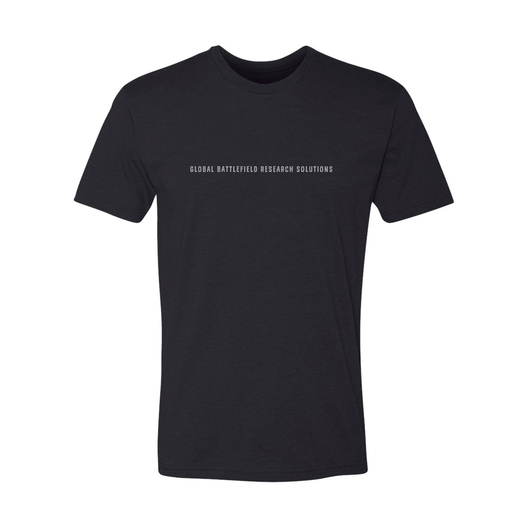GBRS Group Storming The Beach Short Sleeve Shirt in Black with Grey center chest print shown on white background.