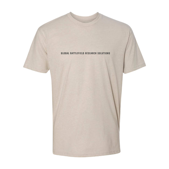 GBRS Group Storming The Beach Short Sleeve Shirt in tan with center chest print shown on white background.