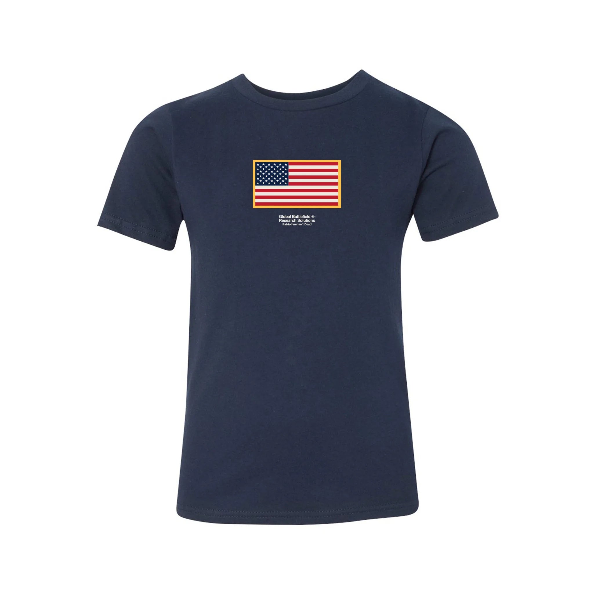 GBRS Group Front and Center Navy Youth Short Sleeve Shirt front view on white background