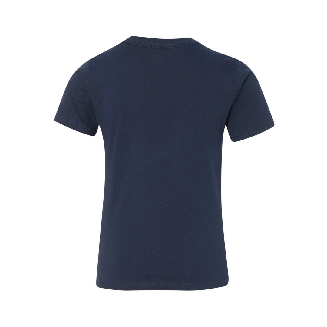 GBRS Group Front and Center Navy Youth Short Sleeve Shirt back view on white background