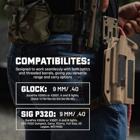 GBRS Group x Priority 1 OWB Holster - Designed to work seamlessly with both optics and threaded barrels. Giving you versatile range and carry options
