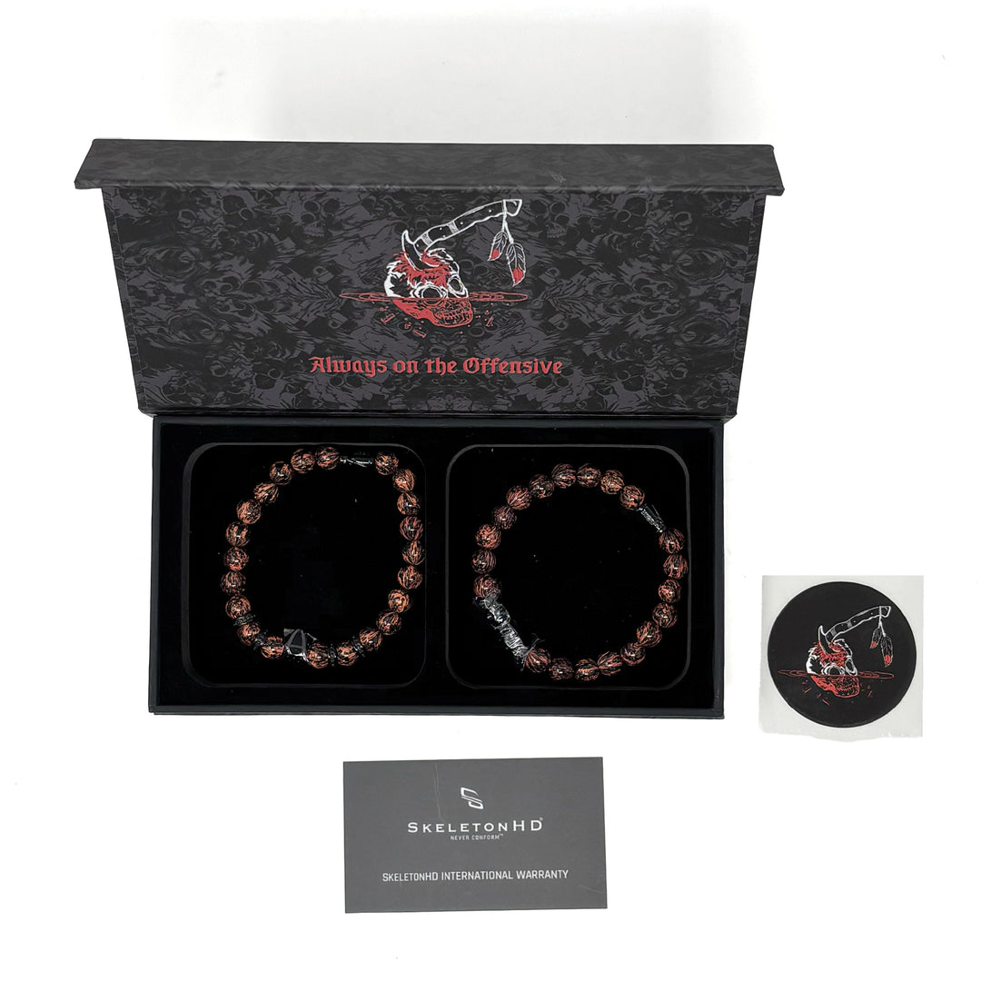 GBRS Group x SkeletonHD War Crimes Beaded Bracelet Set pictured on a white background