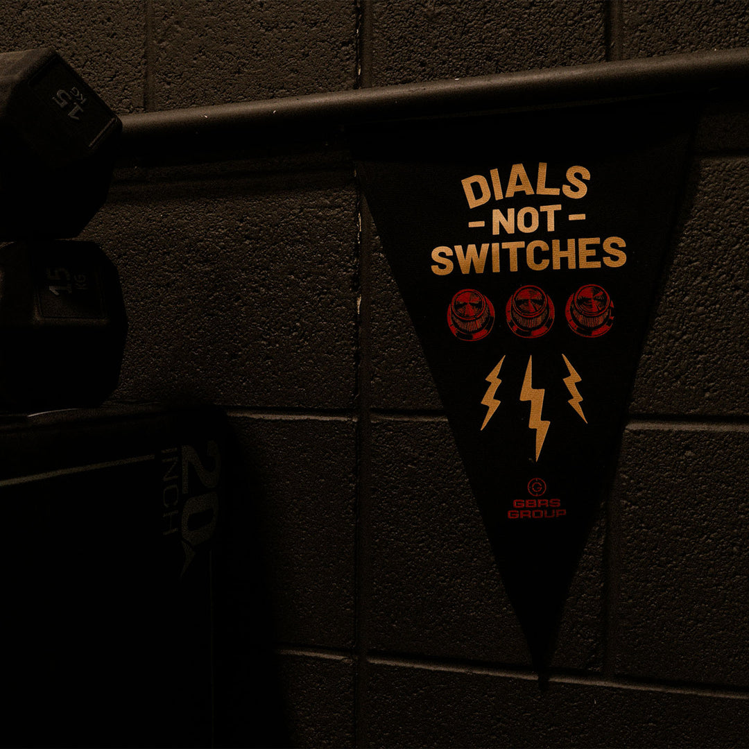 GBRS Group Dials Not Switches Pennant Lifestyle hanging in gym
