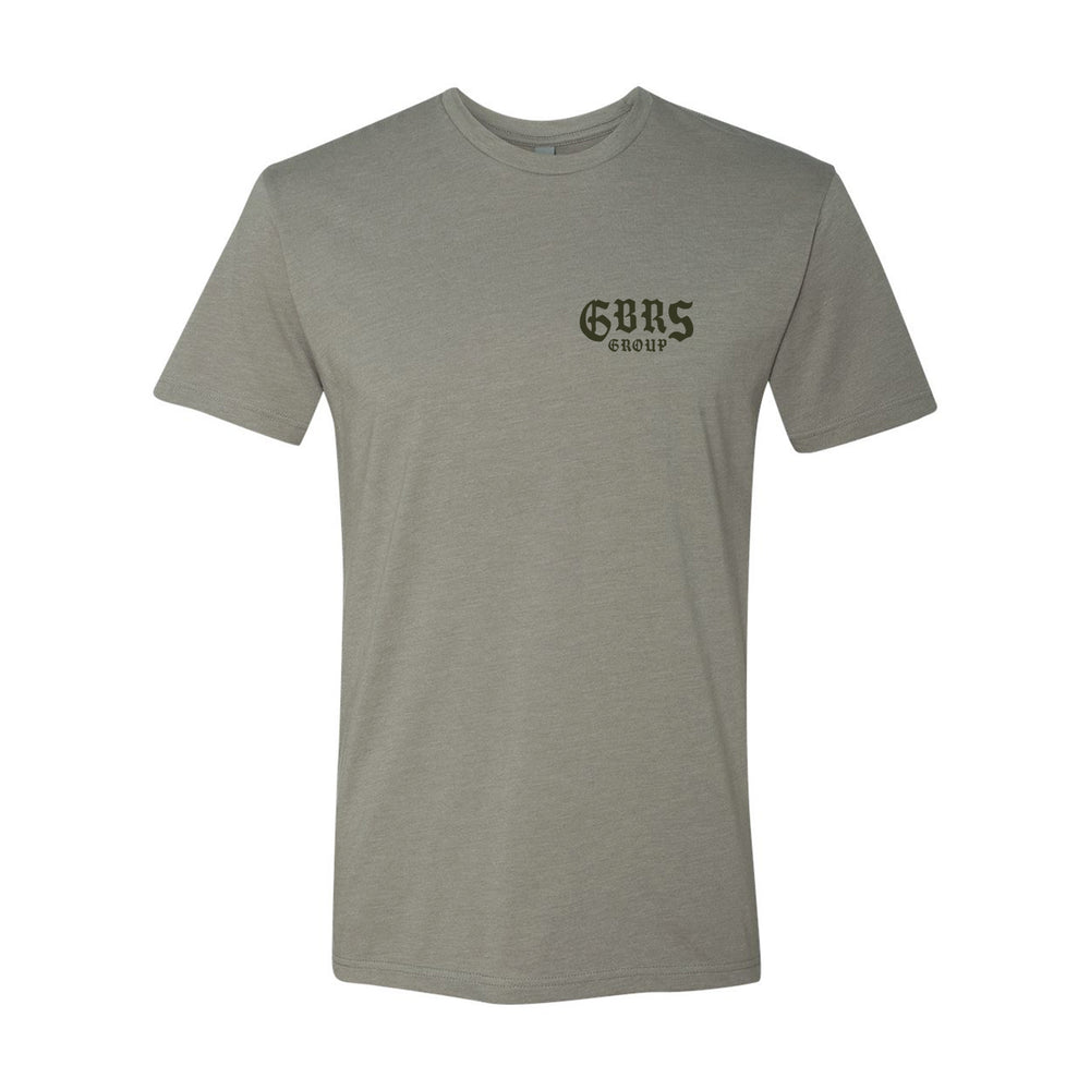 GBRS Group Hard To Kill Short Sleeve Shirt - Stone colored tee. Front of shirt on white background