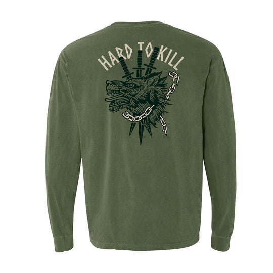View of back of GBRS Group Hard to Kill Long Sleeve on white background