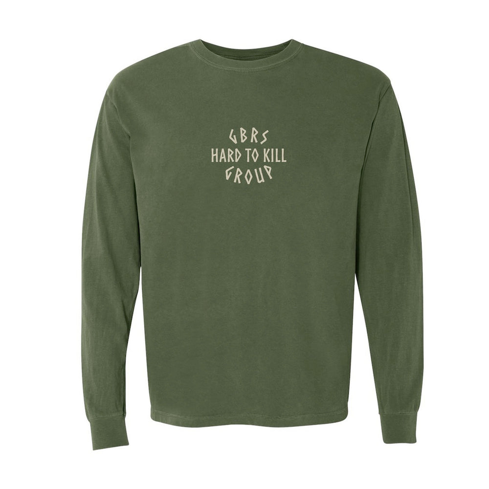 View of front of GBRS Group Hard to Kill Long Sleeve on white background