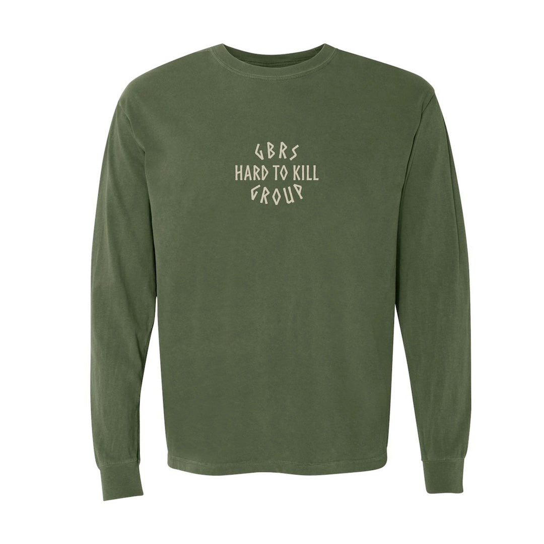 View of front of GBRS Group Hard to Kill Long Sleeve on white background