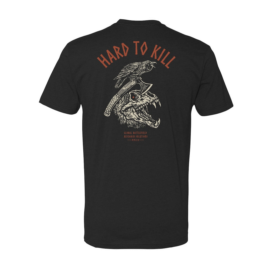 View of back of GBRS Group Hard to Kill Axe and Talon Short Sleeve on white background