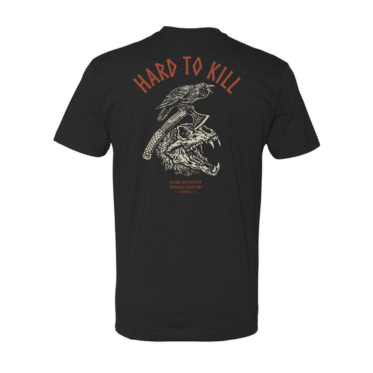 View of back of GBRS Group Hard to Kill Axe and Talon Short Sleeve on white background