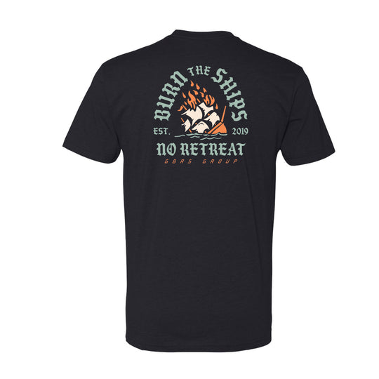 GBRS Group No Retreat Short Sleeve Shirt is Screen printed with  Burn the Ships No Retreat design on the back and No Retreat logo design on the front left chest.
