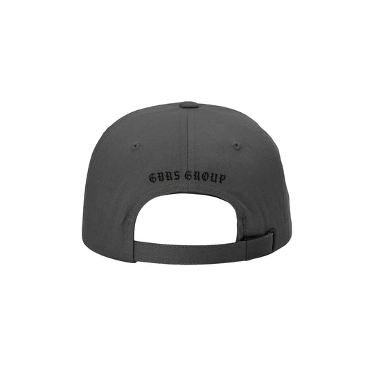 GBRS Group No Retreat Dad Hat is Front embroidered with  GBRS Burn the Ships No Retreat logo design and Back embroidered with GBRS Group Old English design.