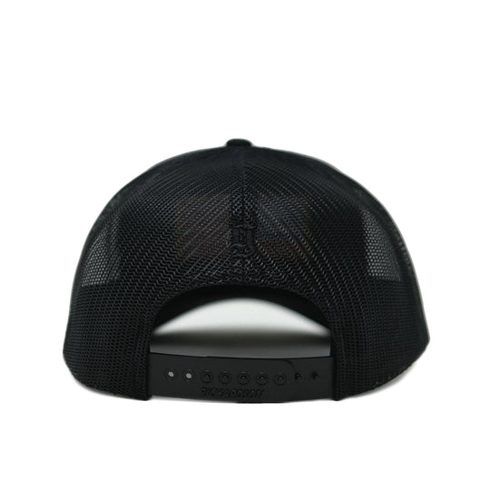 GBRS Group Black Patriotism Trucker Hat back view on white background