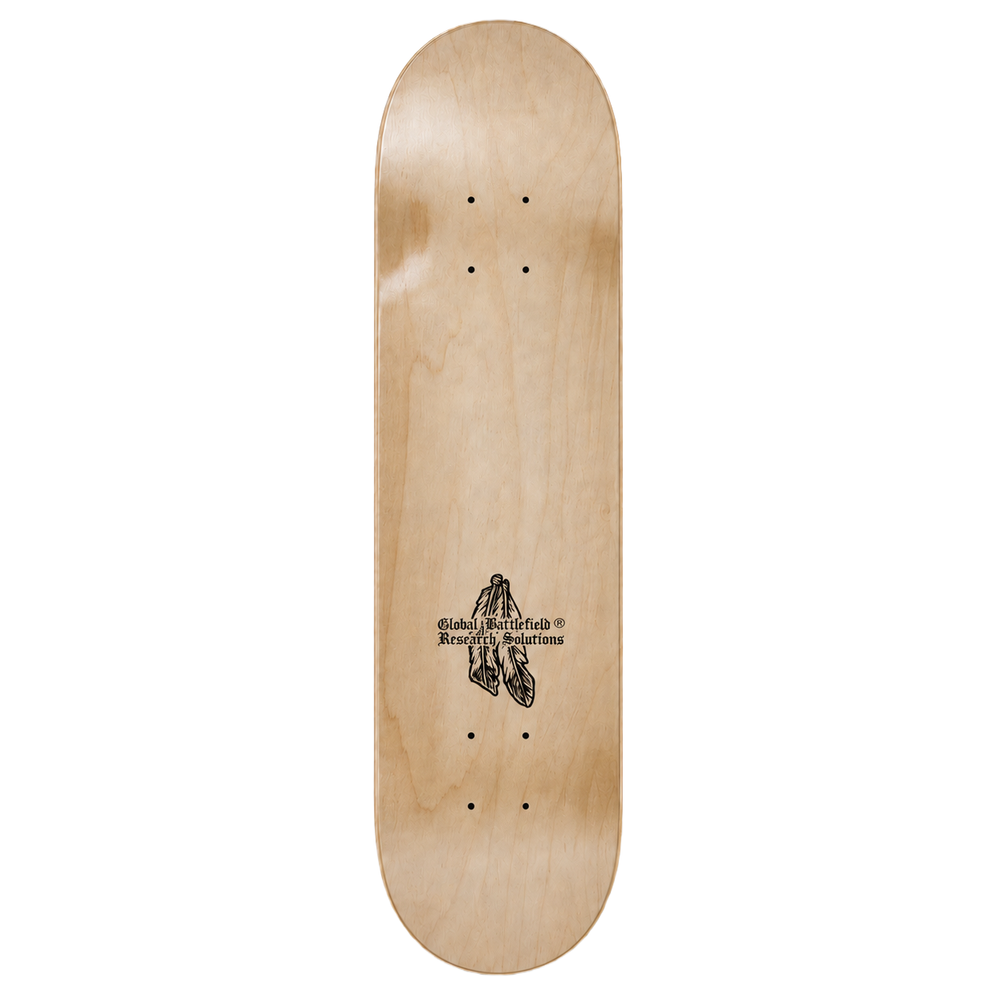 Top view of GBRS Group Terrible Night Skateboard on white background