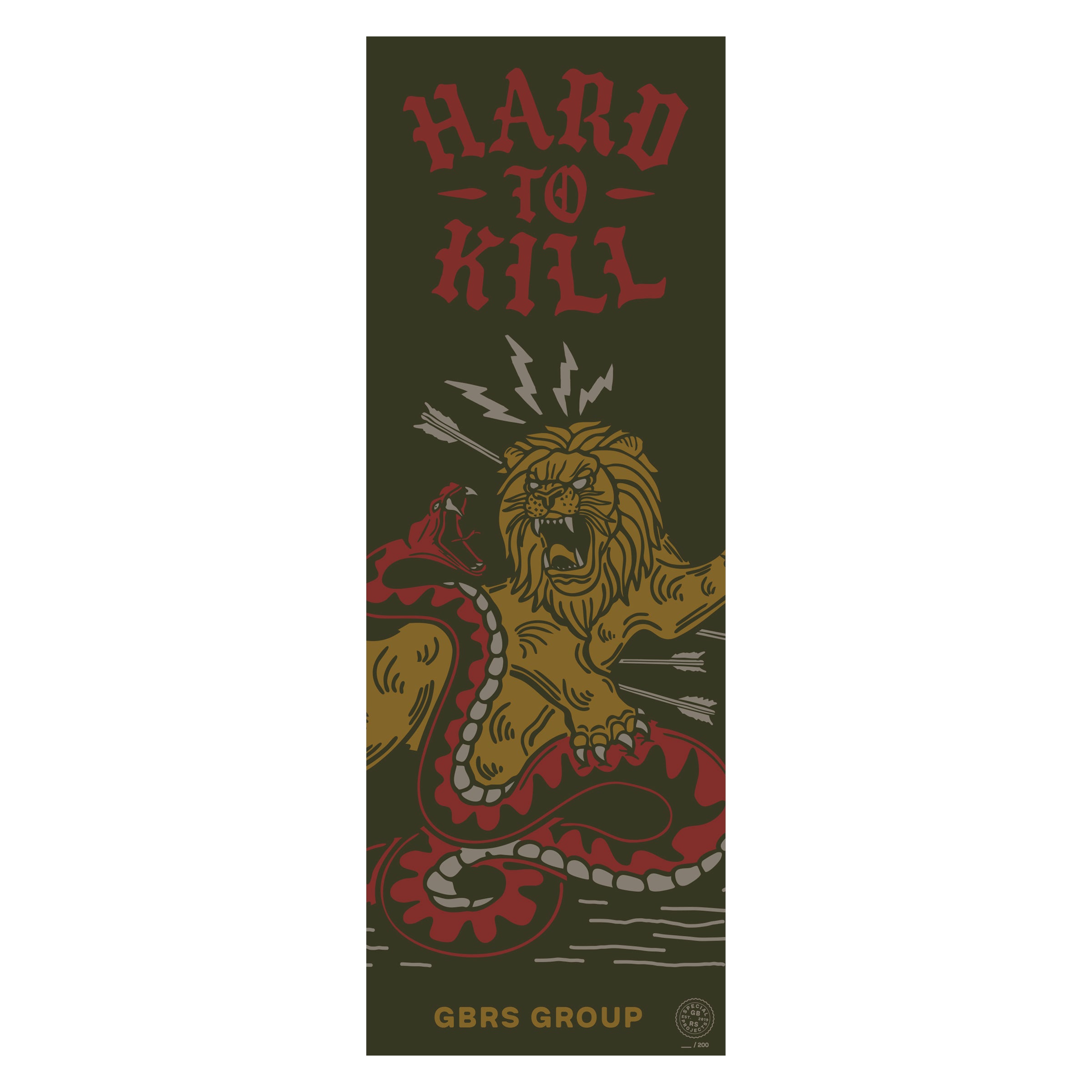 GBRS Group Hard To Kill Canvas Print. Limited to 400 numbered copies, this canvas print is an artistic representation of resiliency and the ability to conquer adversity. 