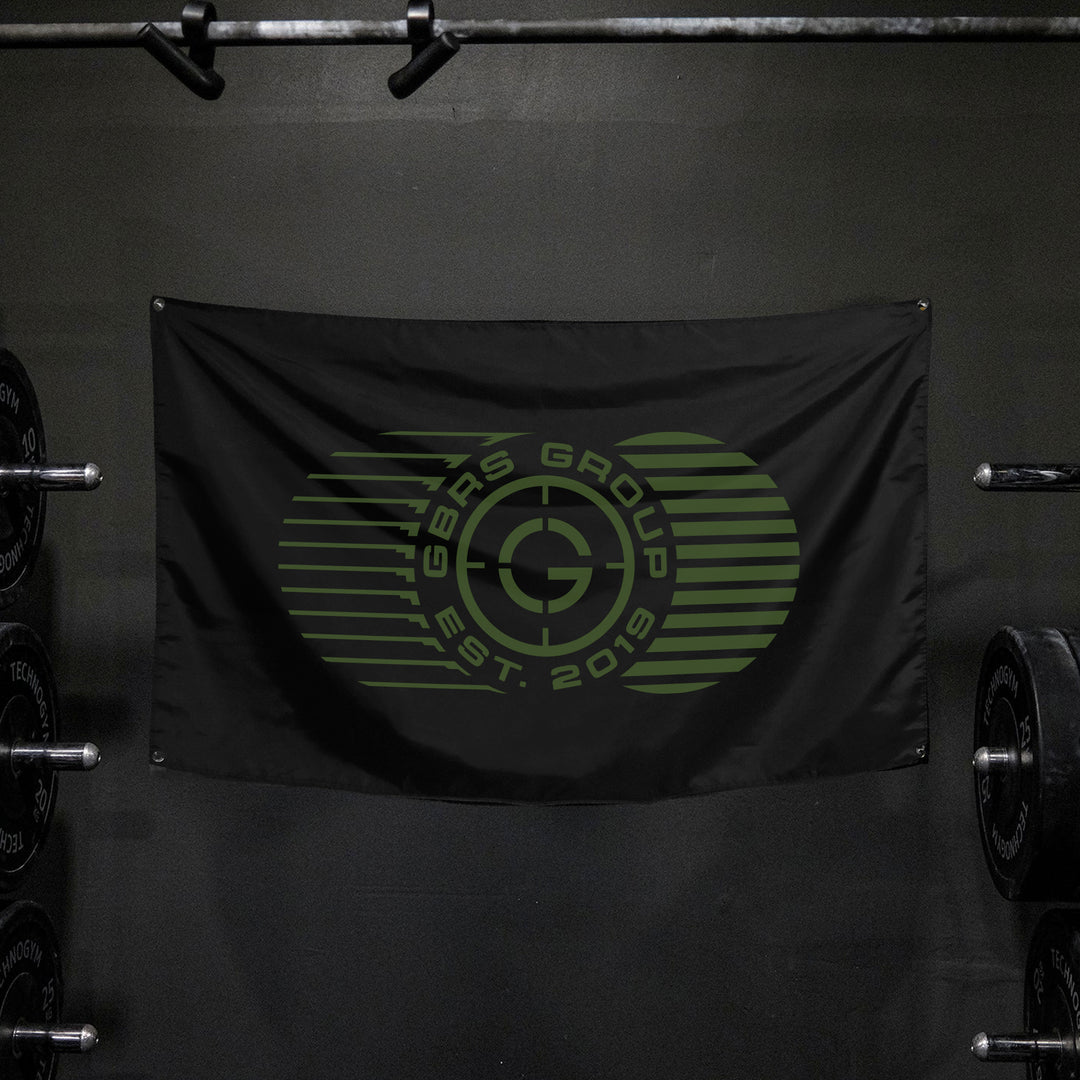 GBRS Group Flag - Pictured hanging in a gym