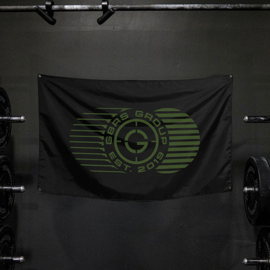 GBRS Group Flag - Pictured hanging in a gym