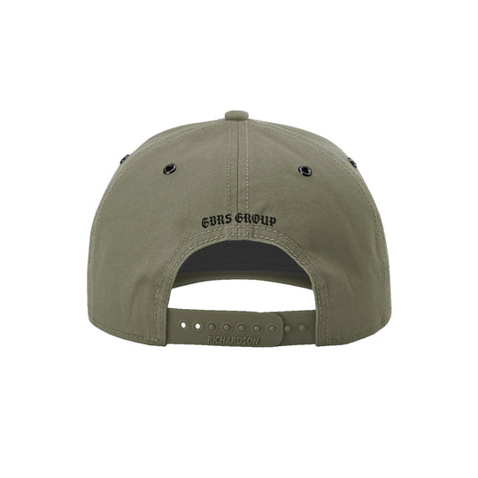 GBRS Group Legacy Canvas Trucker Hat in Loden. Back of hat pictured on white background.