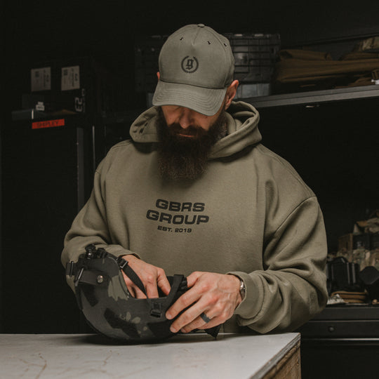 GBRS Group Instructor 26 Oversized Pullover Hoodie - front of hoodie pictured in a lifestyle setting