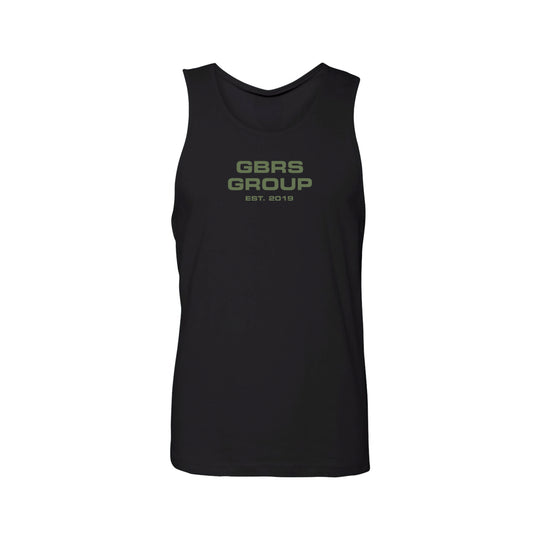 Front view of black GBRS Group Instructor Tank on white background