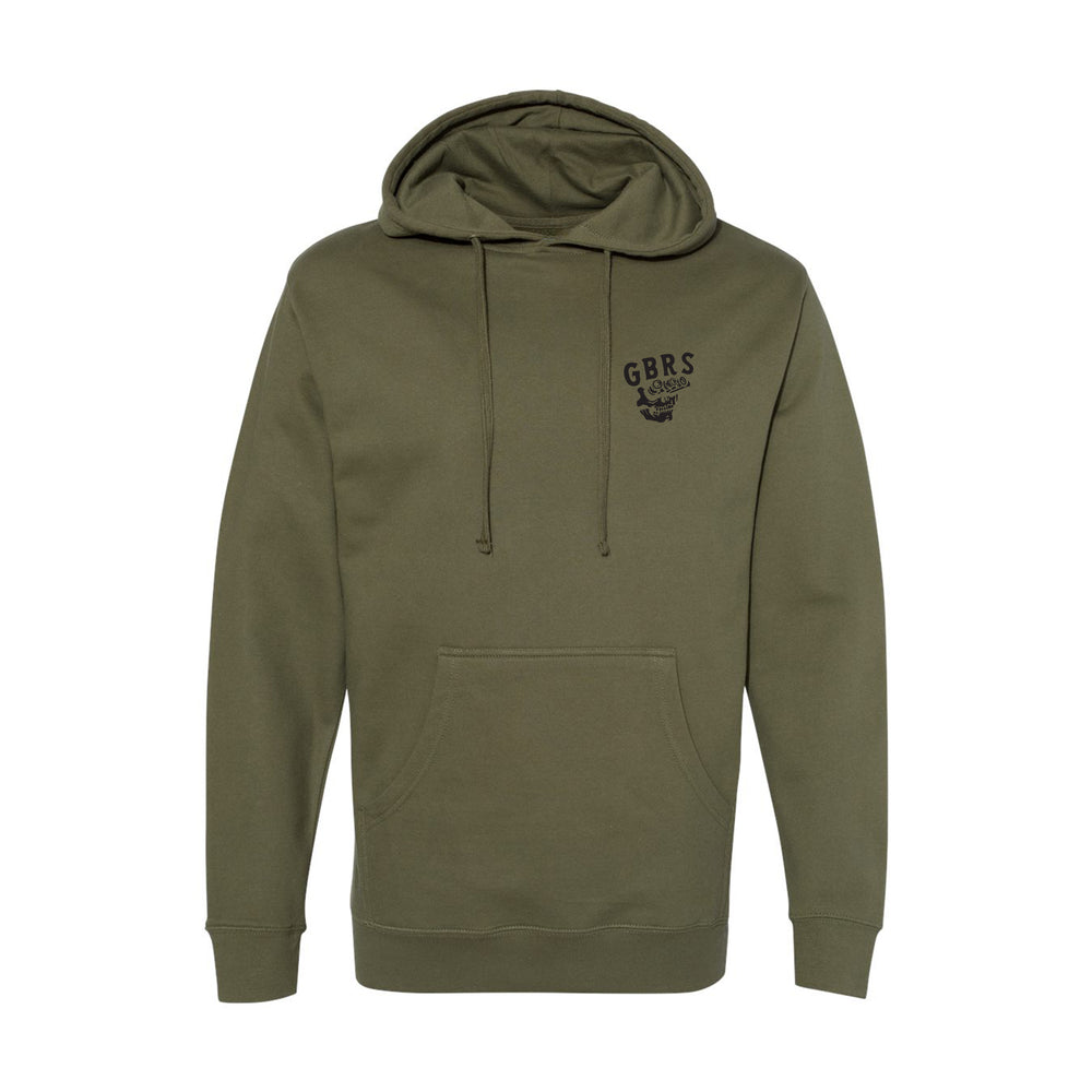 GBRS Group Joker's Wild Pullover Hoodie Front Design. Mid-weight 8.5 oz. Crafted with a relaxed fit for comfort