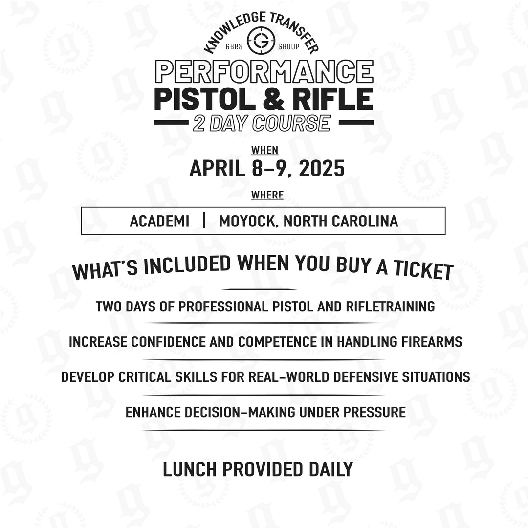 Knowledge Transfer 2502 | 2-Day Performance Pistol & Rifle Course. This advanced pistol and rifle course is designed for professionals who carry firearms for personal or professional use. It focuses on developing high-level proficiency and safe handling techniques for real-world scenarios. This course is ideal for law enforcement officers, security personnel, and civilians wanting to take pistol and rifle performance beyond fundamentals.