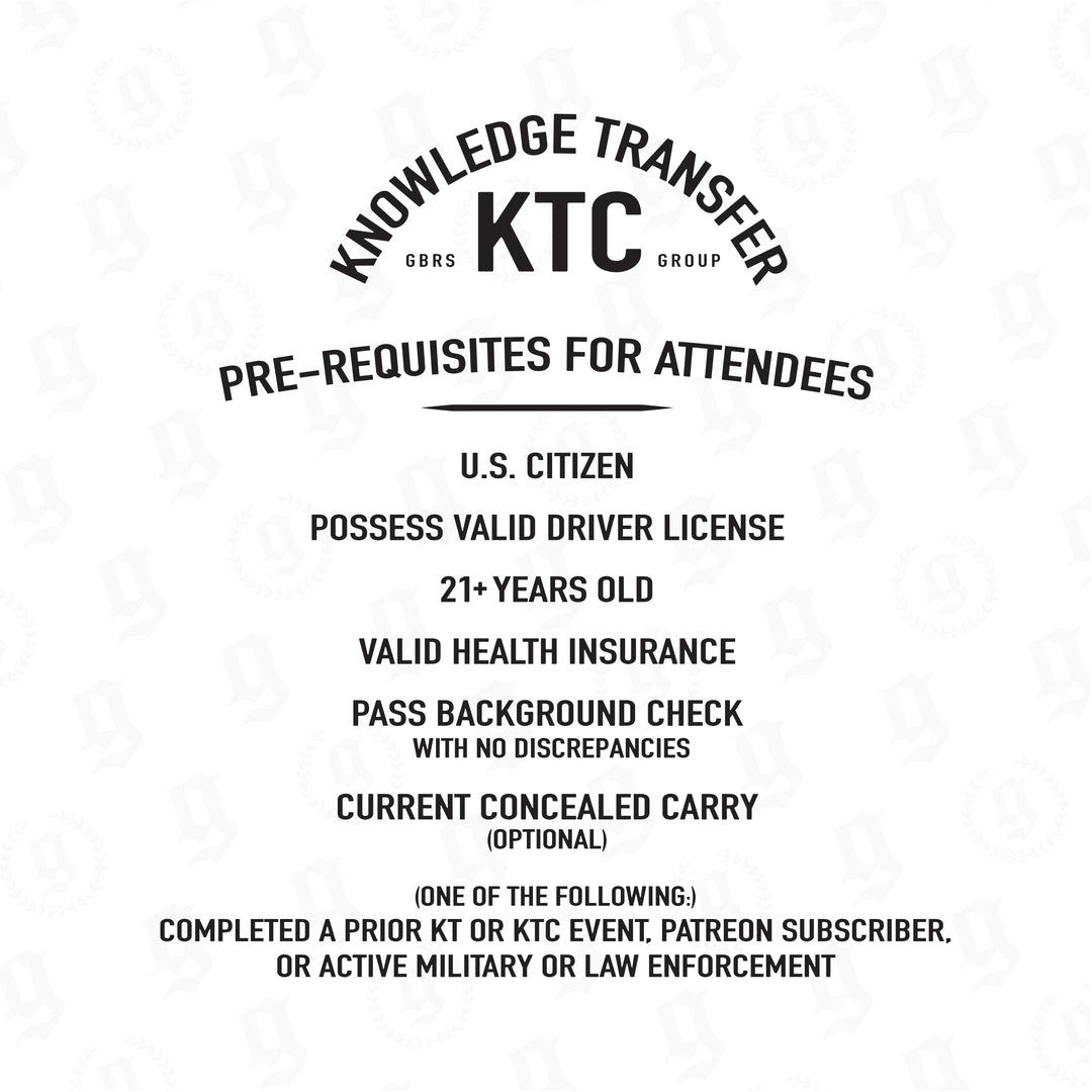 Knowledge Transfer Collective Tactical Training Course Pre-Requisites