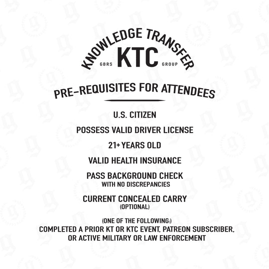 Knowledge Transfer Collective 2504 Tactical Training Course Pre-Requisites
