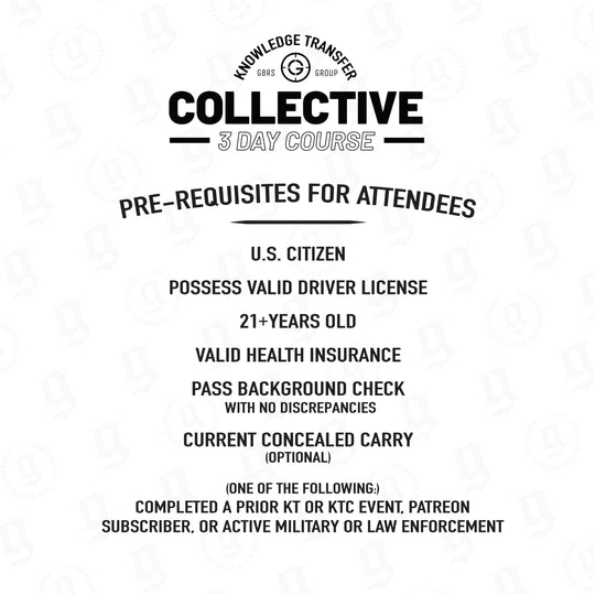 Knowledge Transfer Collective Tactical Training Course Pre-Requisites