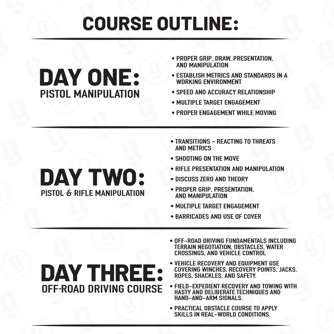 Knowledge Transfer Collective 2603 Tactical Training + Off-Road Driving Course Outline