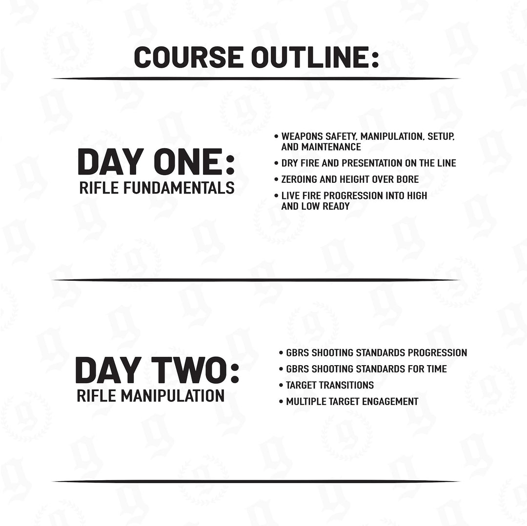 Knowledge Transfer KT Rifle Intro Overview of Schedule