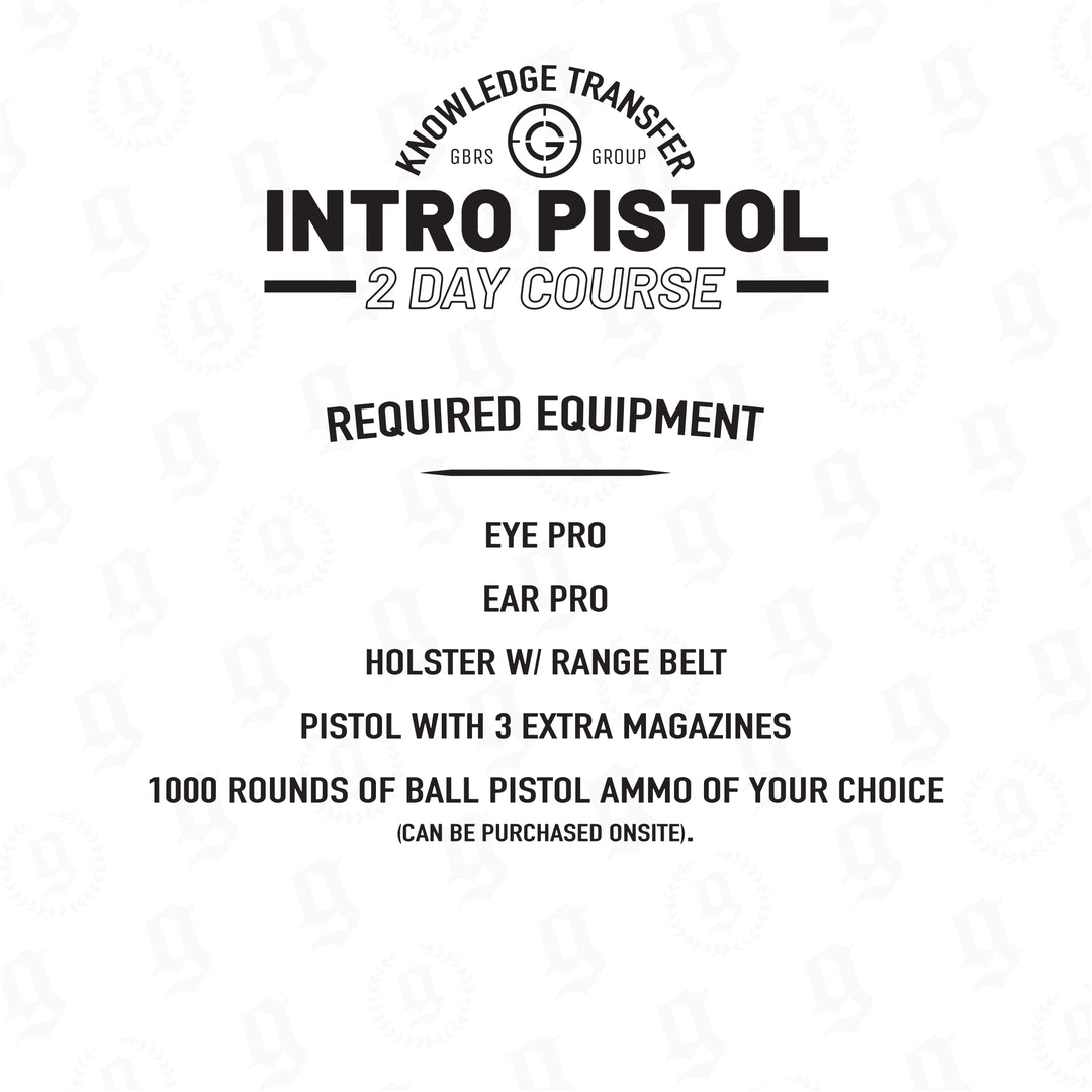 KTI Pistol Course Required Equipment