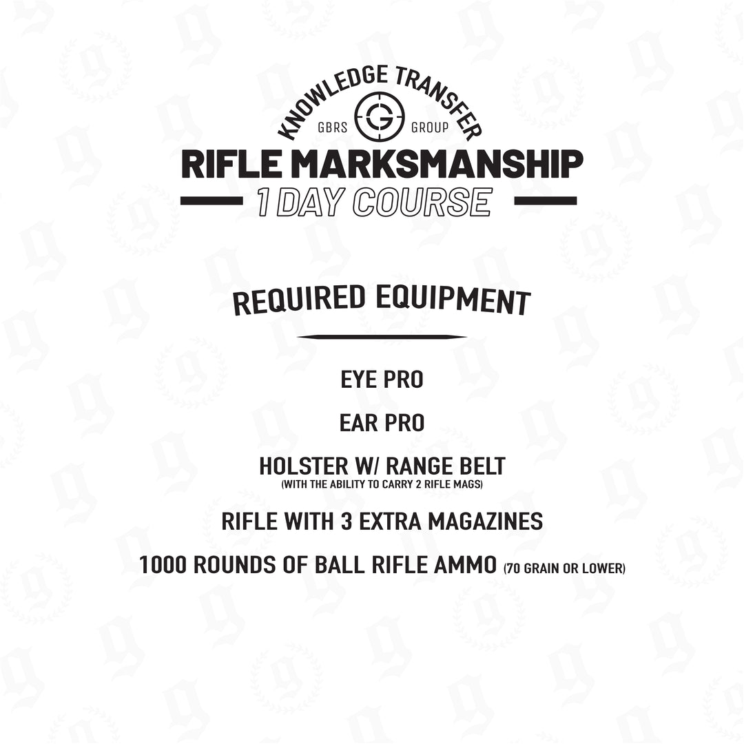 KTM Rifle Marksmanship Training Course Required Equipment