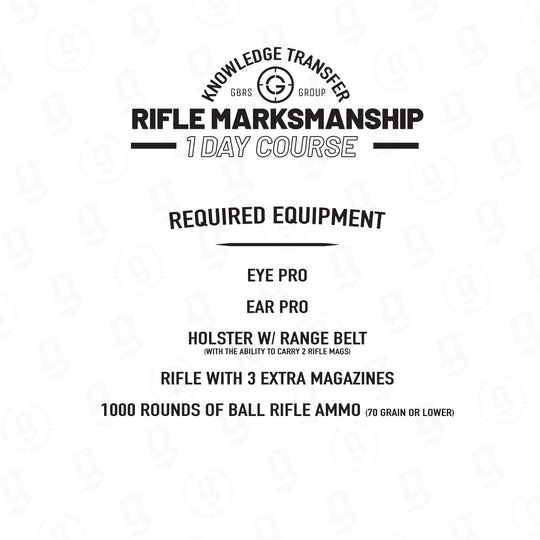 KTM Rifle Marksmanship Training Course Required Equipment