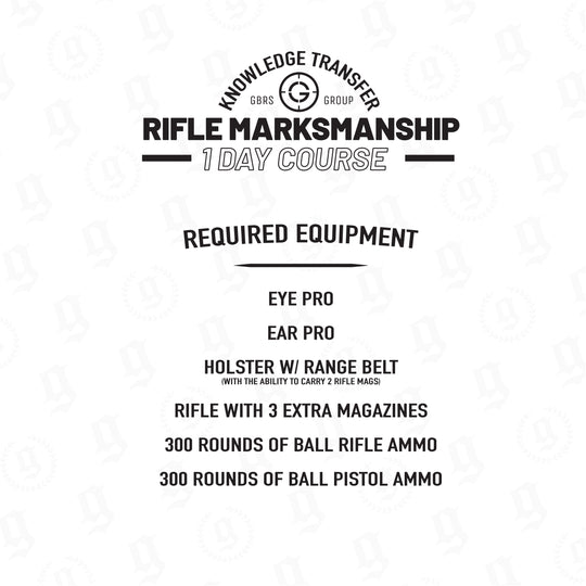 KTM Rifle Marksmanship Training Course Required Equipment