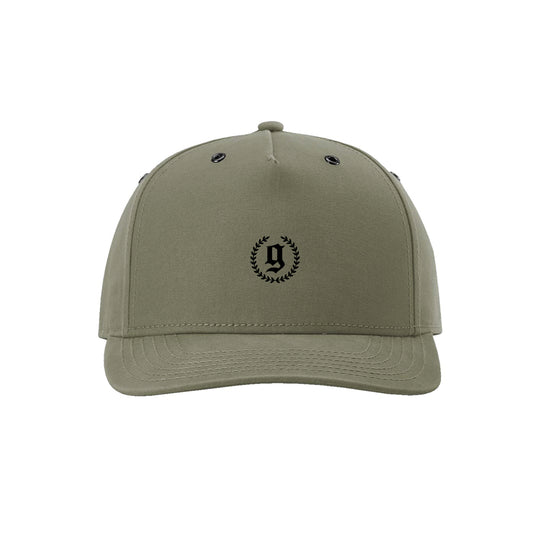 GBRS Group Legacy Canvas Trucker Hat in Loden. Front of hat pictured on white background.