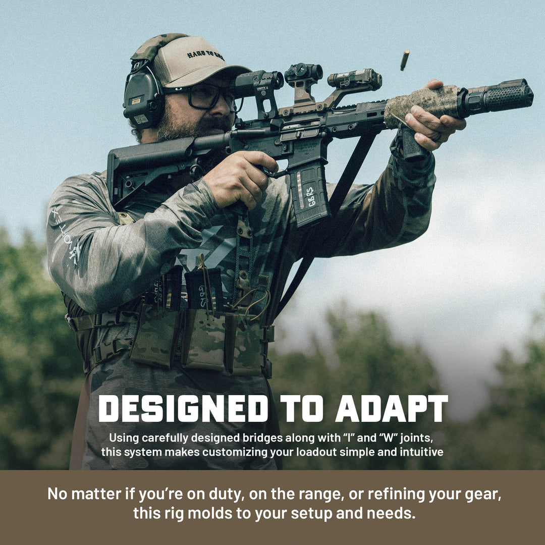 GBRS Group Modular Chest Rig Kit is designed to adapt. Using carefully designed bridges along with I and W joints, this system makes customizing your loadout simple and intuitive. 