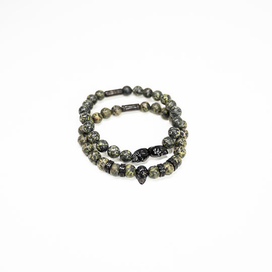GBRS Group x SkeletonHD Multicam Beaded Bracelet on a white background
