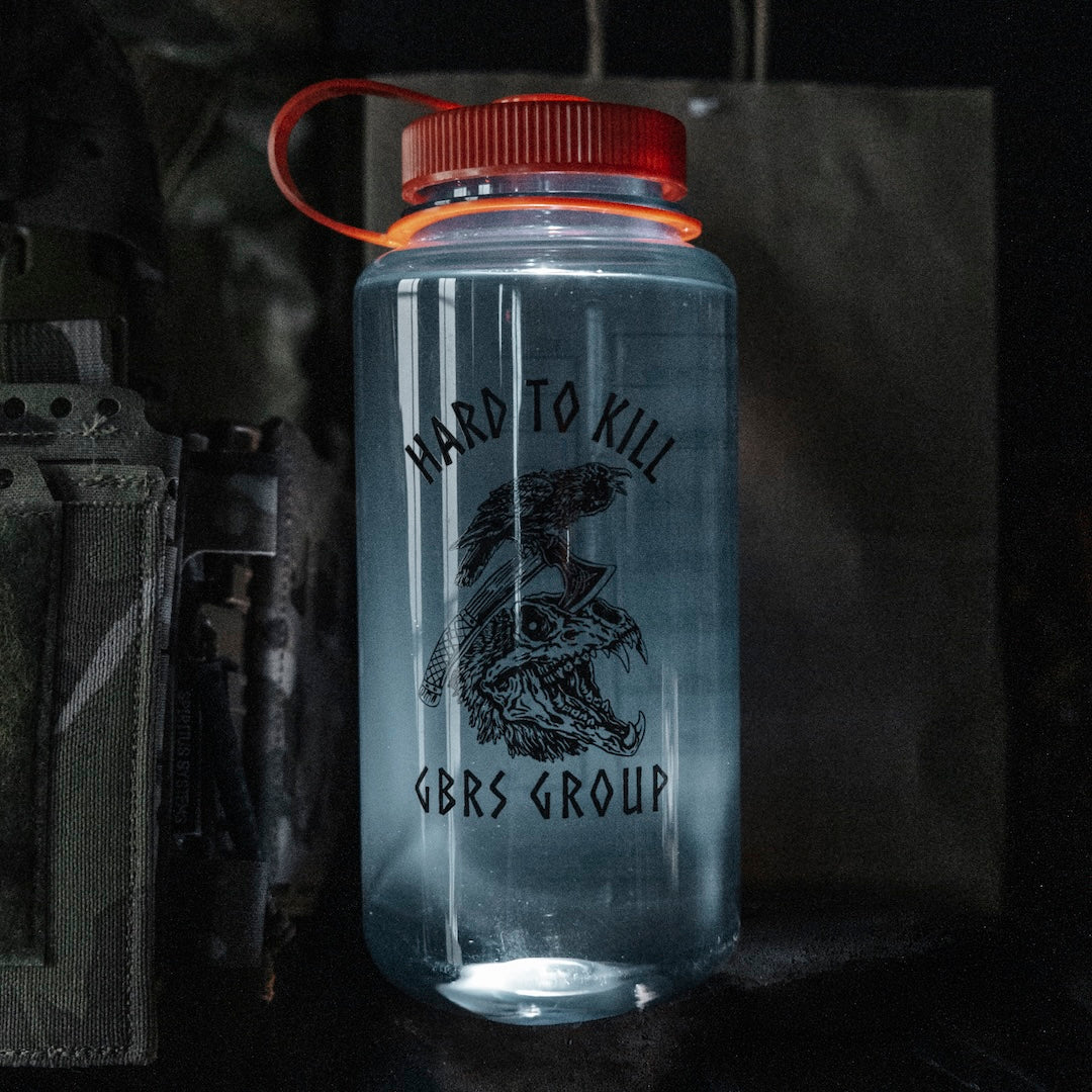 GBRS Group Hard to Kill Nalgene Water Bottle in a gym setting