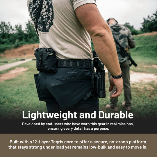 GBRS Group Assaulter Belt is lightweight and durable. Developed by end-users who have worn this gear in real missions, ensuring every detail has a purpose. Built with a 12-layer Tegris core to offer a secure, no-droop platform that stays strong under load yet remains low-bulk and easy to move in. 