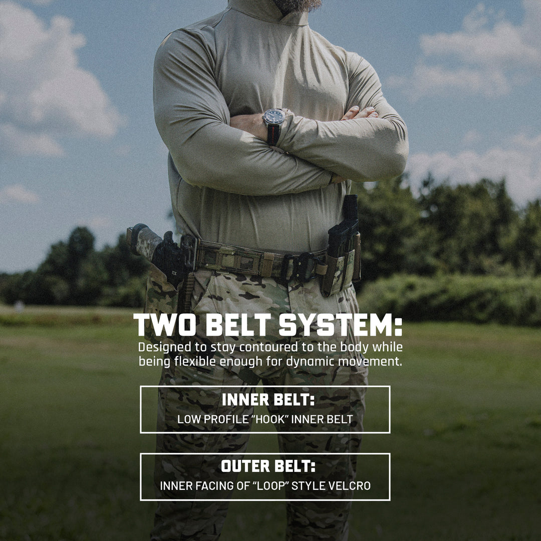 GBRS Group Assaulter Belt is a two belt system designed to stay contoured to the body while being flexible enough for dynamic movement. 