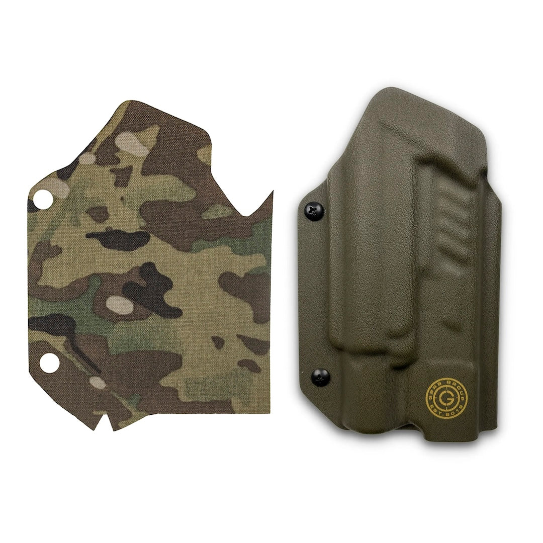 GBRS Group x Priority 1 Glock OD Green OWB Holster (Right Handed) and Cordura Multicam Holster Wrap