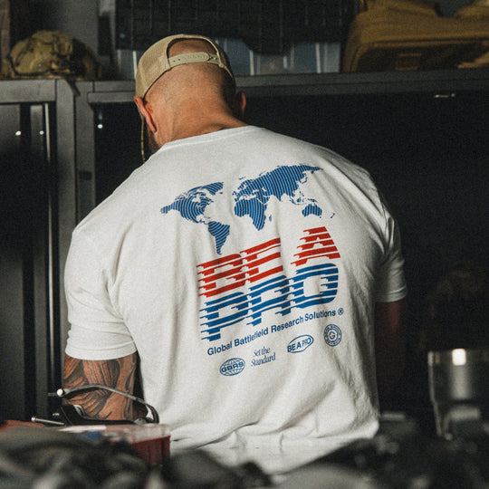 GBRS Group R.W.B. Be A Pro Short Sleeve Shirt - Lifestyle image showing back of shirt in white