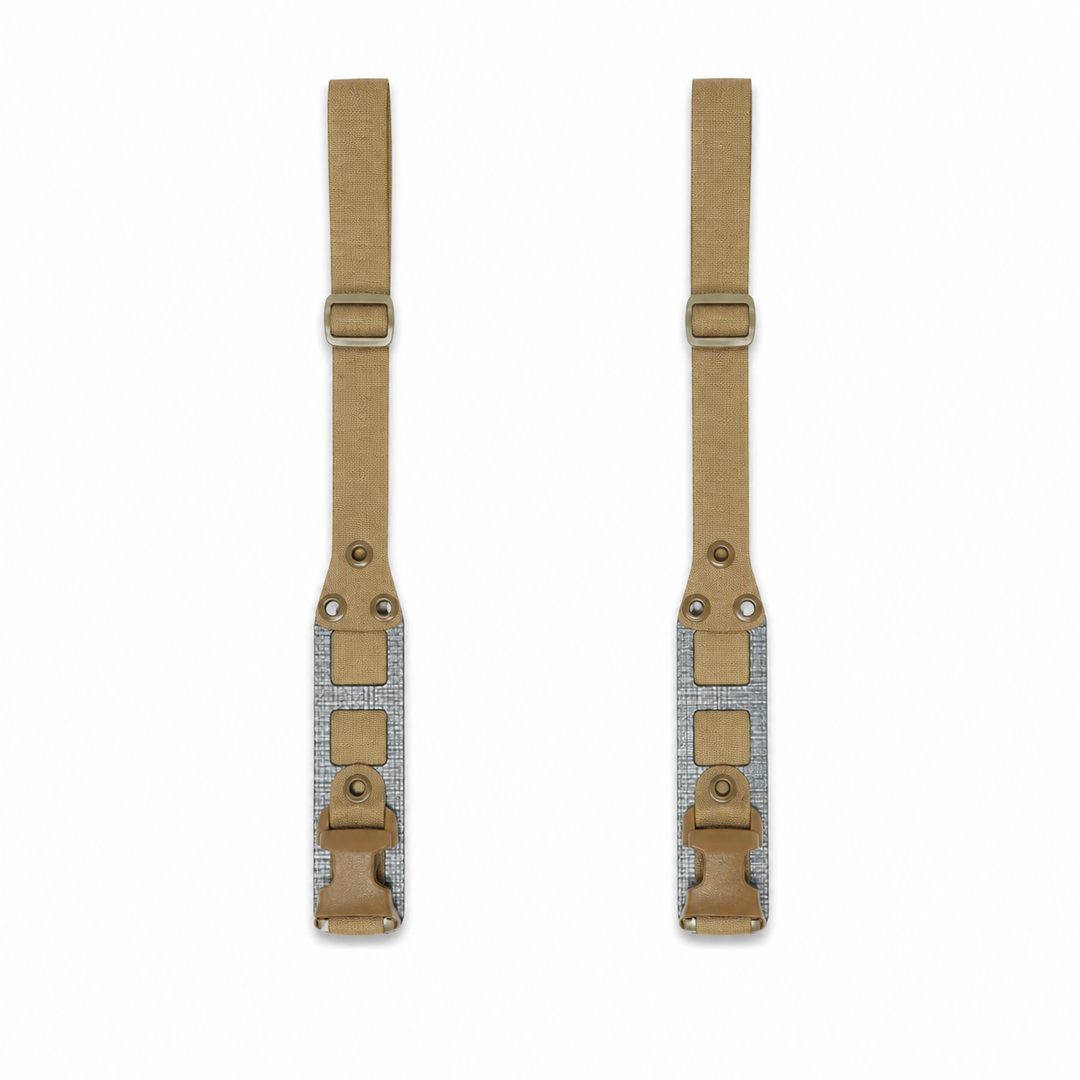 GBRS Modular Chest Rig Shoulder Straps in Coyote Brown on a white background