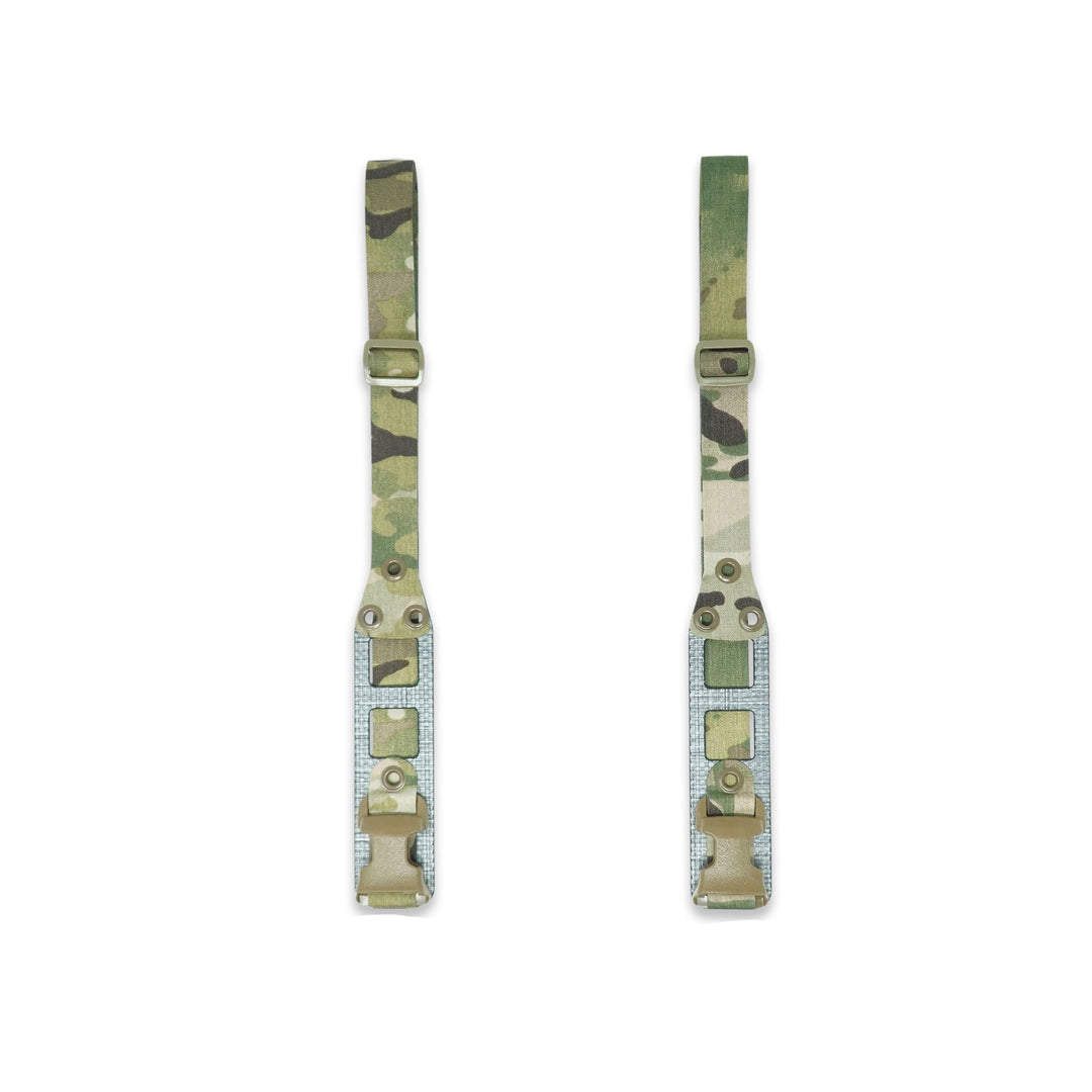 GBRS Modular Chest Rig Shoulder Straps in Multicam on a white background