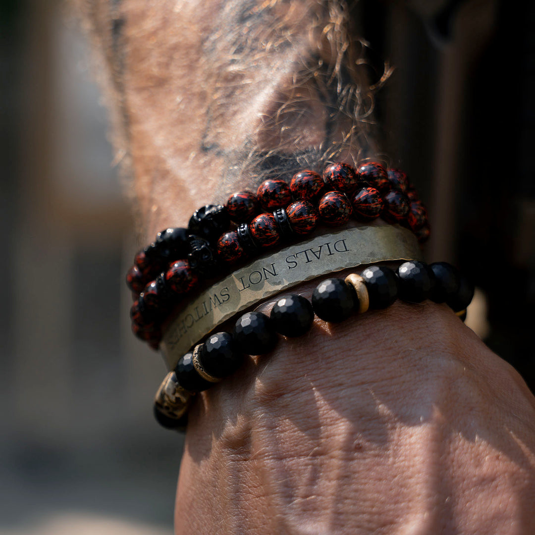 GBRS Group x SkeletonHD Always On The Offensive Beaded Bracelet Set  - pictured on a wrist - lifestyle shot