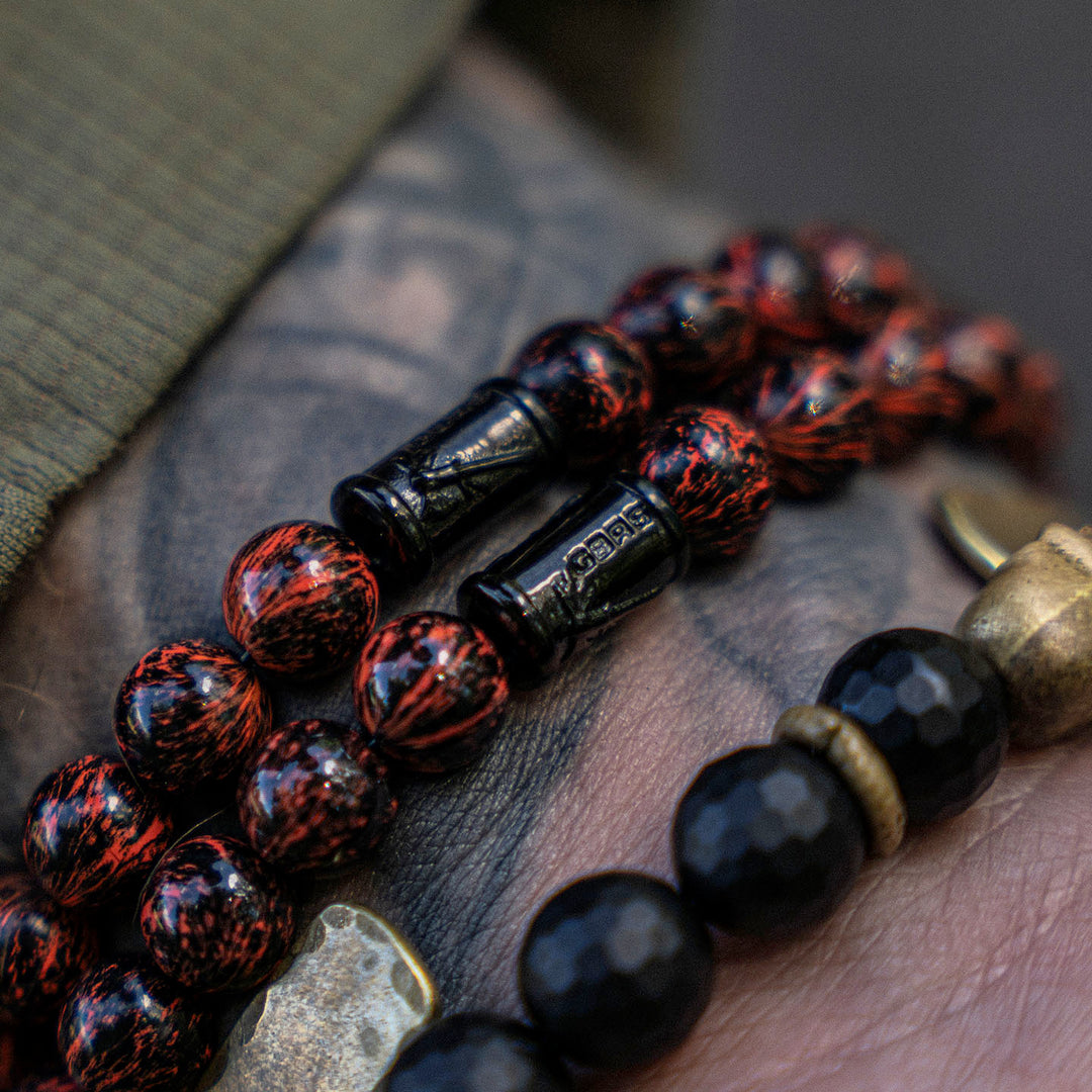 GBRS Group x SkeletonHD Always On The Offensive Beaded Bracelet Set  - pictured on a wrist - product detail shot