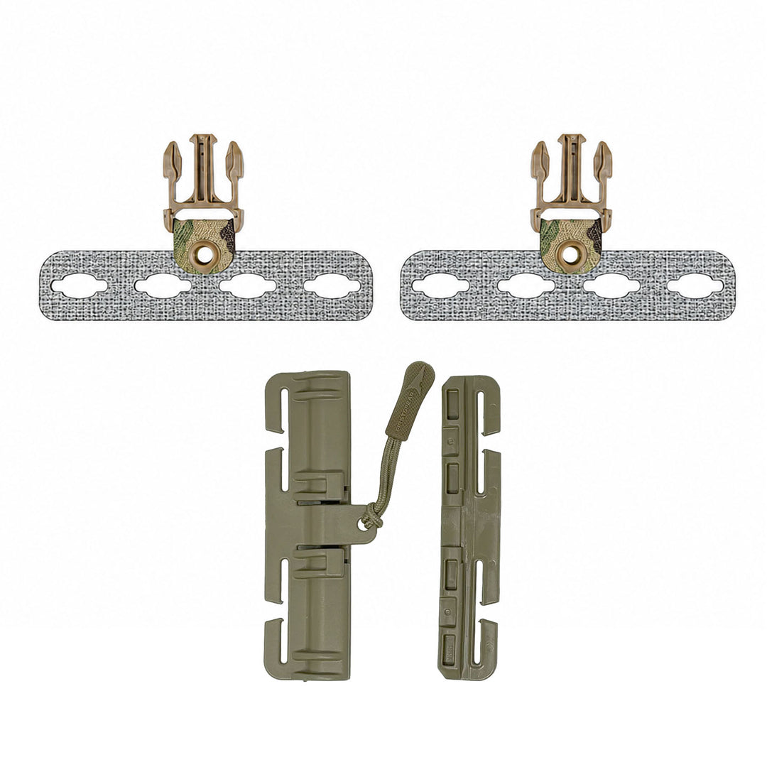 GBRS Group Modular Chest Rig Split Chest Plate in Multicam and FirstSpear Tubes Fastener on a white background